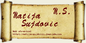 Matija Šujdović vizit kartica